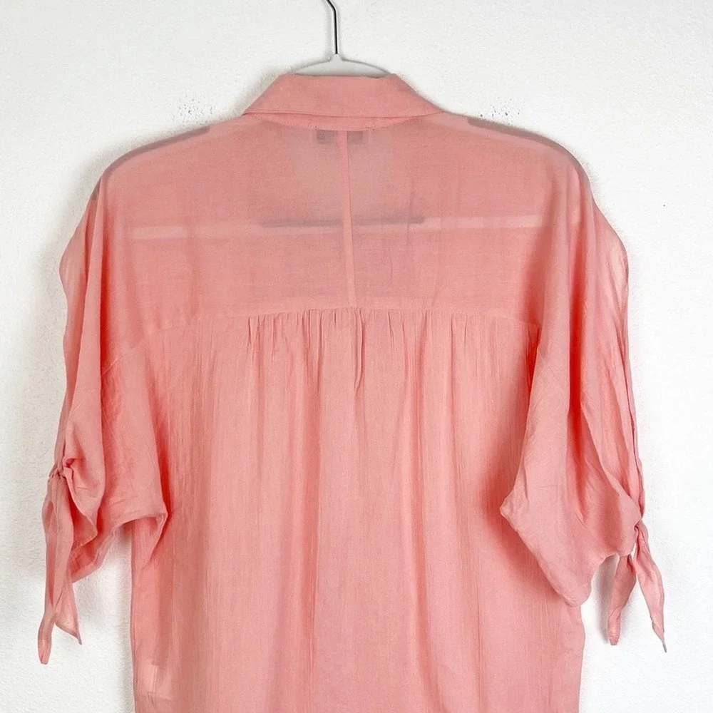 William Rast Blouse Top Large Peach Pink NWT Casual Tunic Spring Summer